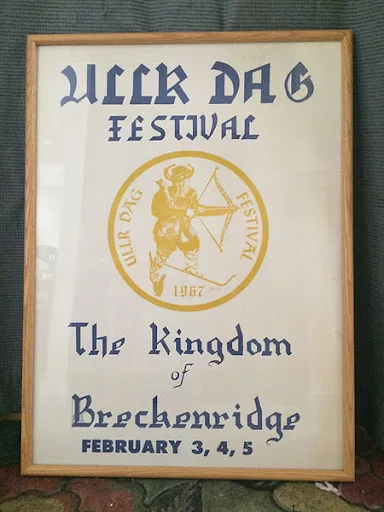 Poster showing the Ullr emblem and dates of the original Ullr Dag Festival.